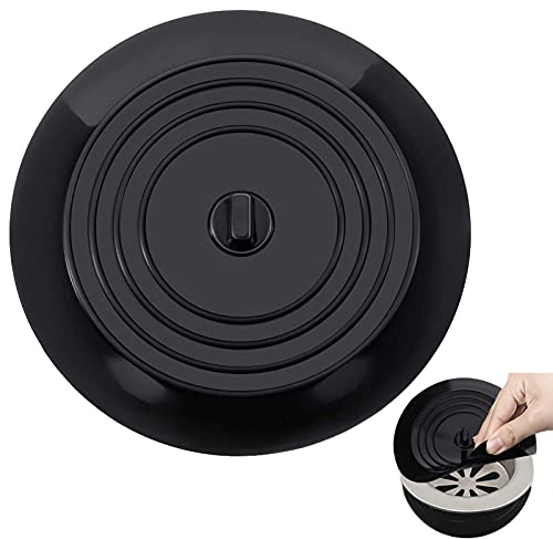 LEBQ 6 Pollici Silicone Tappo della Vasca da Bagno Stopper per Cucine, Bagni e Lavanderie (Nero)