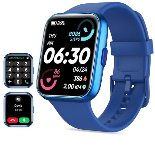 Smart Watch for Men Women (Answer/Make Call), Alexa Built-in, 1.8 Touch Screen Fitness Watch with SpO2 Heart Rate Sleep Monitor, 100 Sport, IP68 Waterproof Step Counter Smart Watch for iPhone Android