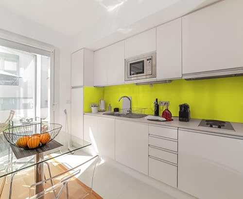 Lemon Yellow Splashback Kitchen Bathroom Tile Alternative Acrylic Sheet Panel Plastic Material Cut to Size 1M800 (500mm x 1500mm)