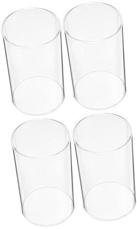 Didiseaon 4 PCS Glass Candle Cup Cover Open Ended Tube Shade Windproof Cylinder for Immortal Flower Display