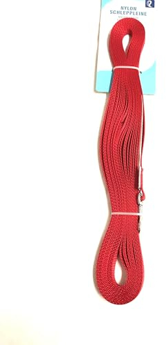 Petlando Nylon-Schleppleine rot 5 m/ 20 mm mit Schlaufe