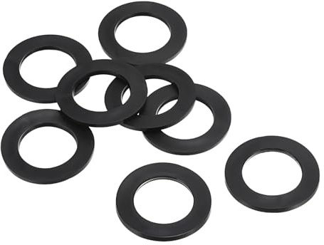 TOP-VIGOR 8Pcs Rubber Flat Washers, 39mm OD 25mm ID 2.5mm Thickness Heavy Duty Black Rubber Grommet Vibration Damping Pads Sealing Gasket Washers for Faucet Pipe Water Hose Fastener Bolt