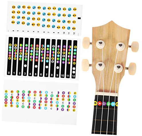ifundom Griffbrett für Aufkleber Ukulele und Gitarren Gitarre Leicht Selbstklebend aus Papier Abziehbar zum für Anfänger im Musikunterricht