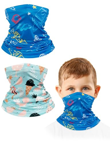 MELLIEX 2 Stück Loop Schal Kinder, Schlauchschal Multifunktionstuch Halswärmer Dünn Halstuch für Jungen und Mädchen