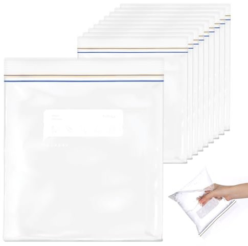 SAIIURV 10PCS Sac de Congélation Reutilisable Alimentaire Ziplock Bag pour Les Collations à Base de Viande de Fruits et de Légumes (10)