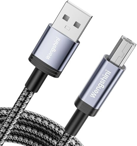 Wengshini Cavo per stampante USB 2.0 2 m, USB tipo A maschio anf B maschio stampante cavo scanner, compatibile con HP, Canon, Dell, Lexmark, Xerox, Samung e molto altro ancora