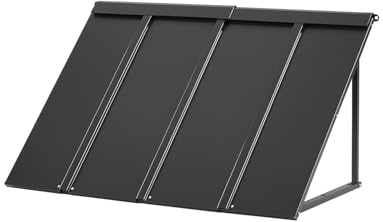 VEVOR Auvent de Porte d'Entrée 112,5x61 cm Marquise de Porte Extérieure Métal, Cadre Acier, Abri de Protection Contre Pluie, Neige, Soleil, Auvent pour Portes d'Entrée, Fenêtres de Porches, de Balcons