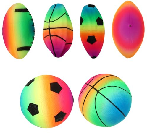 Kisangel 2juegos Pelota Inflable para Juguete Balones Inflables de Rugby Baloncesto y Fútbol al Aire