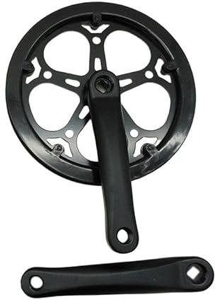 Oshhni Guarnitura per Bicicletta, guarnitura per Bicicletta Pieghevole da Città, Cono Quadrato, Set di pedivelle per a Corona Singola, Set di pedivelle per, Nero