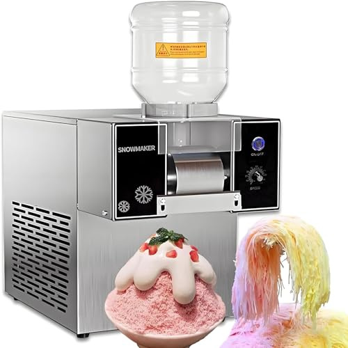 DowPie Machine à glaçons en Forme de Flocons de Neige en Acier Inoxydable de qualité Alimentaire, Machine à Glace pilée et à Granita Professionnelle, 9 Vitesses pour Un Usage Domestique 110V-120F