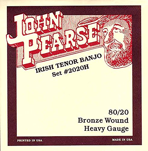 John Pearse Strings® 2020H Jeu de Cordes pour Irish Tenor Banjo - 80/20 Bronze wound - Heavy Gauge