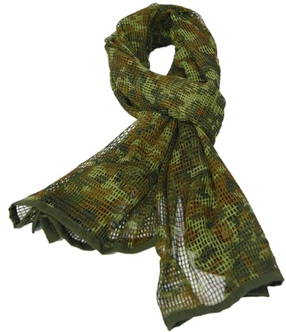 LOOGU Netzschal Taktischer Tarnnetz Schal für Sport und Freizeit und vielen Outdoor-Aktivitäten Tarnmuster Design- Größe 190 x 90cm