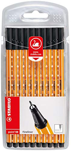 STABILO Fineliner Point 88 (Schwarz, 1x 10er Pack)