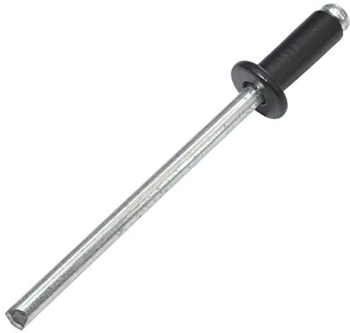 AERZETIX - C48080 - Satz von 50 Blindnieten standard blindniet Ø4x10mm - farbe dunkl schwarz RAL 9005 - DIN 7337 - popnieten - nieten mit bruchfest stange - aus stahl aluminium