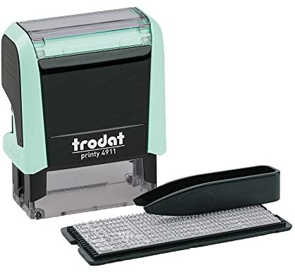 Trodat Selbstfärbender Stempel zum Selbermachen — Printy 4911 Pastellgrün — 3 Zeilen, schwarzer Druck, 38 x 14 mm, Pastell Grün