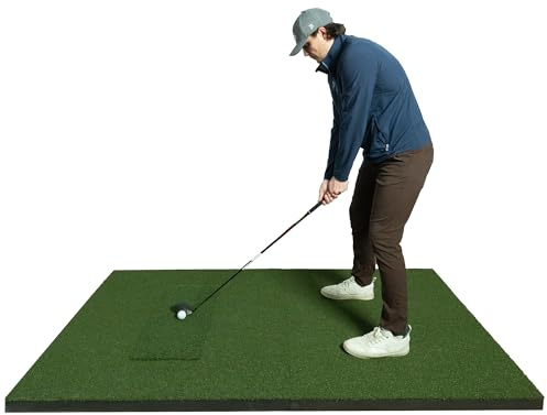 The Indoor Golf Shop SIGPRO Softy Golf Mat 4'x7' - Professional-Grade Practice Mat - Realistic Fairway Feel - Real Tee Capable, Replaceable Hitting Strip, Thick Cushioning & Joint-Friendly Design