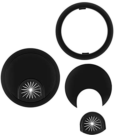 Angoily 2pcs Desktop Cable Cover Brushed Texture Wiring Ducts for Home Installation Grommet for Cables Black