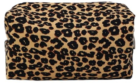 Kosmetiktasche Kulturtasche Make up Tasche Kosmetiktasche Leopardenmuster | Reise Waschtasche Cord Makeup Schminktasche Organizer Geschenke für Frauen Mädchen