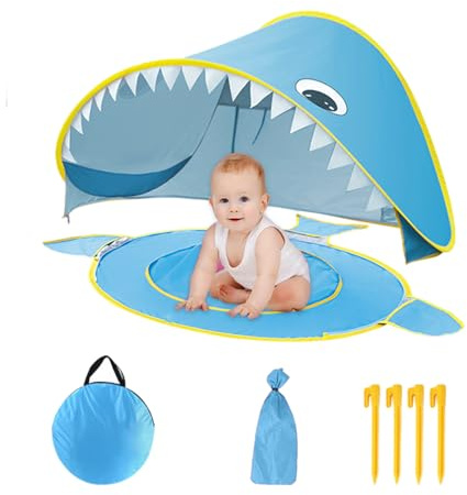Los niños juegan, en la playa para niños, sombra de sol de dibujos animados, protección UV impermeable con pequeña piscina incorporada, refugio portátil plegable para acampar