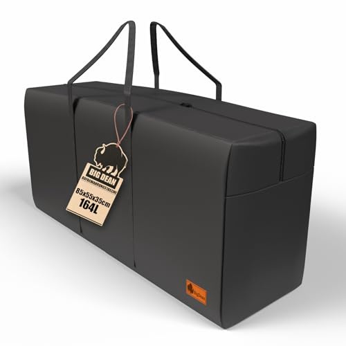 XL Aufbewahrungstasche 85×55×35cm 164l Tragetasche faltbar Reißverschluss | Robuste Tasche ideal für Kleidung, Bettwäsche, Umzug, Camping und Aufbewahrung