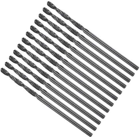 METALLIXITY Punta da Trapano (1,2mm) 12pz, Acciaio ad Alta Velocità 4241 (HSS) Gambo Dritto Nitruro Nero 118° per Legno Plastica Ferro Rame Alluminio Metallo Morbido Basso