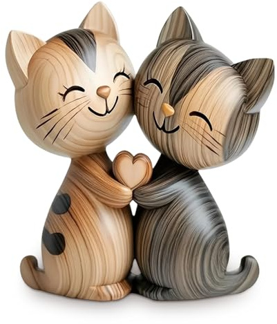 Zorbal Cat Ornaments, Cute Wooden Small Animal Patterns Bookshelf Decor Ornament, Charming Ornaments for Living Room, Floating Shelves, Mantels & Entryway Tables, Perfect Cat Gifts for Enthusiasts