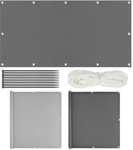 NUTKIT Sonnensegel Wasserdicht, Rechteckig Hitzeschutz Wetterschutz-Markise, UV-Schutz Segel,420D Polyester Segeltuch, Sonnensegel mit Ösen＆Seilen für Garten Balkon Terrasse(Anthrazit, 1x1.5m)