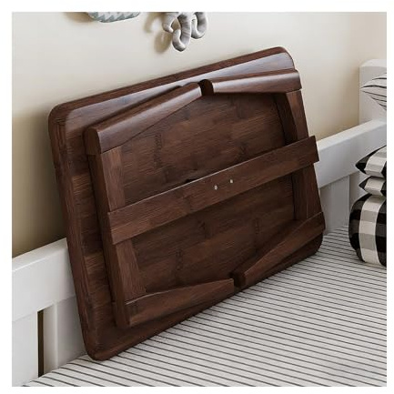 HOFUNTRE Mesa Plegable de Bambú, Tablero Reforzado, Mesa Baja de Estilo japonés, Plegable, Esquinas Redondeadas, Ideal para Oficina, Sala de Estar o Comedor.(Walnut,60x40x26cm)