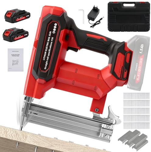 Uadme Clavadora Electrica de Clavos con 2xBaterías 1.5Ah, 1000Pcs de Grapas