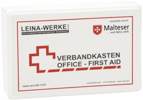 LEINA-WERKE 20007 d'Exploitation Boîte de bandages Office-First Aid – avec support mural – Plastique