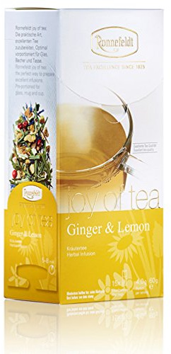 Ronnefeldt Ginger & Lemon Joy of Tea - Kräutertee, 15 Teebeutel, 60 g