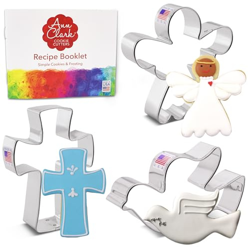 3 Emporte-Pièces Noël Religieux par Ann Clark, Ange, Croix, Colombe