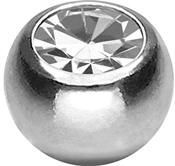PIERCINGLINE Universelle Titan Schraubkugel | KRISTALL | Piercing Bananabell Ersatz | Farb & Größenauswahl