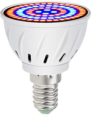 Liummrcy LED de Bombilla Cultivo, lámpara de Crecimiento de Plantas, Luces de Crecimiento de Plantas de Interior, 60 LED E14 Crecimiento de Planta Espectro Completo, luz de