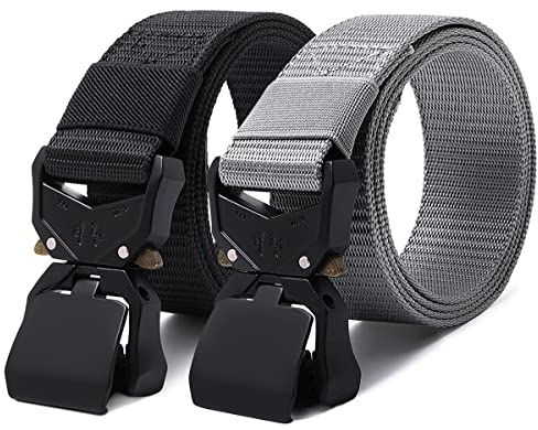 Nelbons Cintura tattica da uomo, cintura militare da escursionismo Rigger da 1,5 pollici Cintura da lavoro in nylon con fibbia a sgancio rapido resistente..