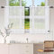 2 Piezas Cortinas Cocina, Blanco Cortina Corta Translúcida, Visillo Corto para Ventana, para Cocina, Comedor, Baño, Pequeña Ventana, 76 x 60 cm