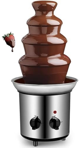 KHZKHC Macchina per Fontane di Cioccolato a 4 Livelli, Macchina per Fontana Elettrica per Fonduta di Cioccolato, Macchina per Cascata di Cioccolato, per Formaggio, Salsa Barbecue
