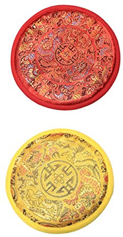 BESTonZON Coussin Pour Bols Chantants En Tissu Népalais, 2 Pièces, Coussinets Antidérapants Et Protecteurs Pour Bols Bouddhistes, Accessoires Traditionnels Pour Contemplation Sonore