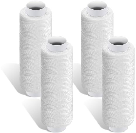 4 Pcs Sewing Thread White 200 Yards Threads, Polyester Sewing Machine Thread for Hand Quilting, Embroidery, and Crafts