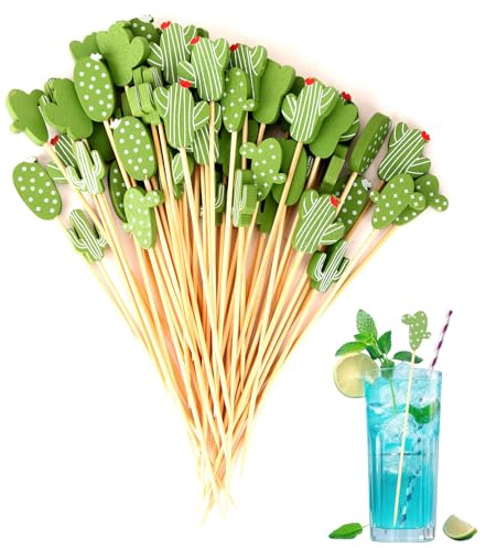 Cura de dientes de madera cactus natural 100 unids fruta de cactus de madera ecológica para aperitivo barbacoa cóctel accesorio de mesa uso duradero y práctico para el hogar cocina