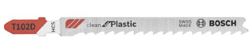 Bosch T102D3 3 pc. 4 in. 6 TPI Clean for Polypropylene T-Shank Jig Saw Blades