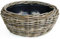 Pflanzkorb Weide Rund - Grauer Weidenkorb mit Einsatz für Außen/Outdoor - Gartenkorb Korbgeflecht - Übertopf für Garten/Pflanzgefäß (Weide, Ø 40cm / Höhe 15cm)