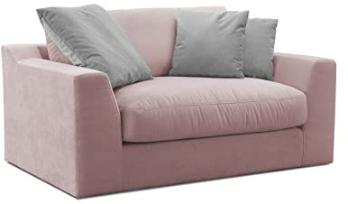 Cavadore Mini-Sofa Fiona / Kleine Couch, Loveseat für 1-2 Personen inkl. Rückenkissen / 161 x 90 x 112 / Hellgrau