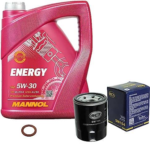 Inspektionspaket Wartungspaket Filterset mit 5 L Motoröl Energy 5W-30, Ölfilter, Dichtring