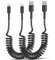 Cavo a spirale USB A a Lightning, 2 pezzi, cavo a spirale USB iPhone Apple Carplay e sincronizzazione dati, cavo di ricarica corto iPhone per auto iPhone14/13/12/11/Xs/XR/iPad/AirPods