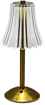 SRMAN 1 juego de lámpara de mesa decorativa de cristal LED de 3 niveles de brillo de metal + acrílico para restaurante y cafetería