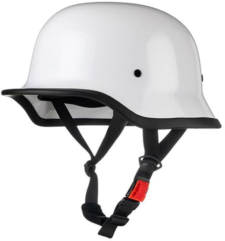 Mezzo Casco Jet Moto Retrò Casco Scodella Portatile,ECE Omologato Mezzo Elmetto Da Moto Vintage Caschi Cromwell Stile Tedesco Scooter Cruiser Unisex Casco Da Motociclista 11,XL:61-62CM