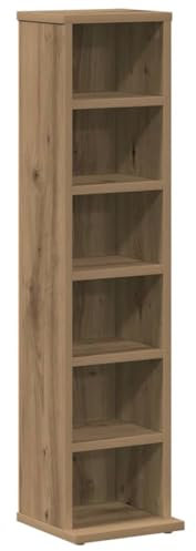 vidaXL Mobile Porta CD Artigianale 21x20x88 cm Legno Multistrato