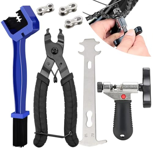 Sprießen Kit Attrezzi Bici per La Riparazione,Attrezzo per Catena Bicicletta,3 Pezzi Strumento per Catena per Bici,Strumento di Riparazione per Biciclette,Powerlink Pliers,per Strada E MTB