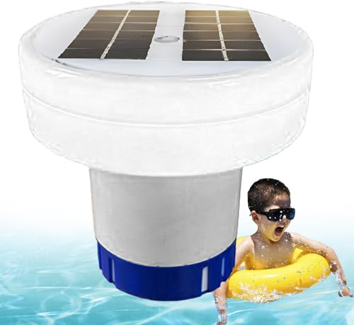 Lonizador Piscina Solar | Luz dispensador Cloro Iluminado | Limpieza Piscina Solar Cloro Flotador | Dispensador tabletas cloros bañera hidromasaje Solars Purificador automático Agua automática